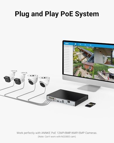 ANNKE 12MP 8CH PoE Network Video Recorder for Security IP Camera, No HDD in Kuwait