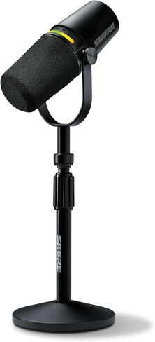 Shure MV7+ USB-C & XLR Podcast Dynamic Mic with Stand - Black in Kuwait