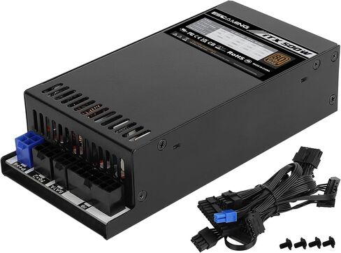 500W 1U/Flex ATX/Mini ITX Power Supply, 80+ Bronze Certified Fully Modular Active PFC Full Range 90-264V PSU, Suitable for Mini Server NAS HTPC Rackmount PSU in Kuwait