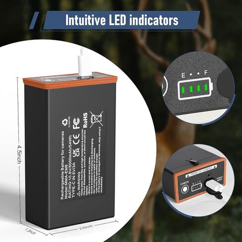 Rechargeable Battery for Moultrie Edge Series Trail Cameras, 5000mAh 54Wh Replacement Battery Pack for Moultrie Edge & Edge Series Hunting Cameras (2 Pack) in Kuwait