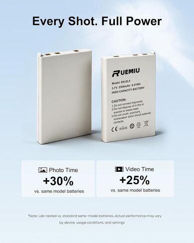 2-Pack Upgraded 2300mAh EN-EL5 Battery for Nikon in Kuwait