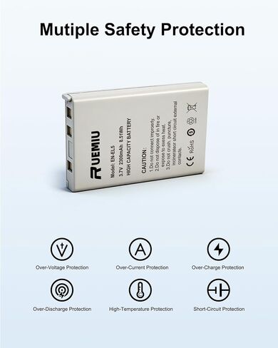 2-Pack Upgraded 2300mAh EN-EL5 Battery for Nikon in Kuwait