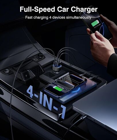 [2-Pack] 2026 Updated USB C Car Charger, 4-Port 90W Super Fast Charging Cigarette Lighter Adapter, Dual USB-C & USB-A Car Phone Charger for iPhone 17/16/15/14/13, iPad, Samsung Galaxy S25 S24/S23 in Kuwait