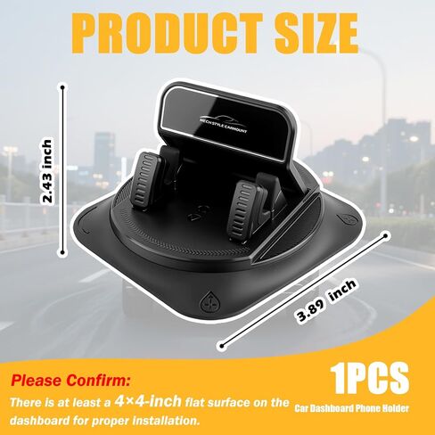 360° Rotatable Car Dashboard Phone Holder Anti-Shake in Kuwait