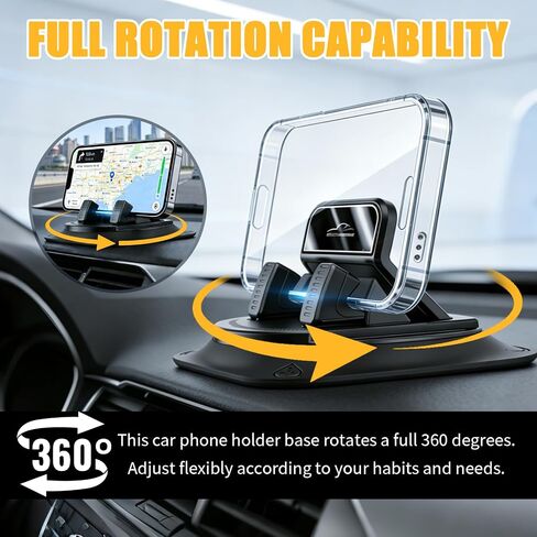 360° Rotatable Car Dashboard Phone Holder Anti-Shake in Kuwait