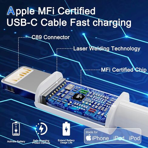 Fast Car Charger, 48W Dual Port USB A&USB C Car Charger Adapter with Cable in Kuwait