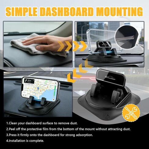 360° Rotatable Car Dashboard Phone Holder Anti-Shake in Kuwait