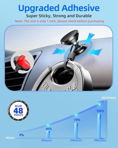volport 10 Pcs Sticky Adhesive Pads for Car Magnetic Phone Holder, 1 inch Round Double Sided Tape Replacement for Dashboard Cell Phone Mount & Mini Dash Cam Base, Strong 25mm Heat Resistant Sticker in Kuwait