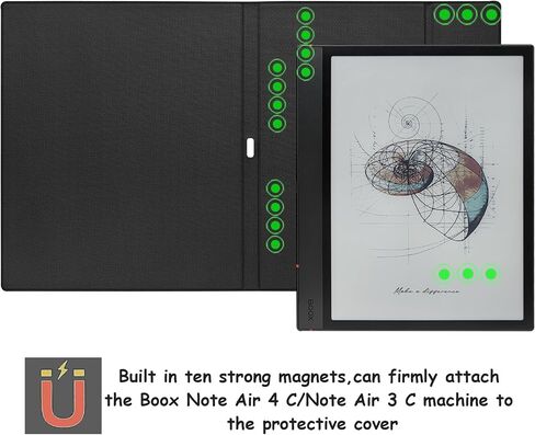 Magnetic Stand Case for Onyx Boox Note Air 5 C/Note Air 4 C/Note Air 3 C (2025/2024/2023 Released) Ultra-Thin Lightweight Leather Cover with Auto Sleep/Wake & Magnetic Closure (Cloth Black) in Kuwait