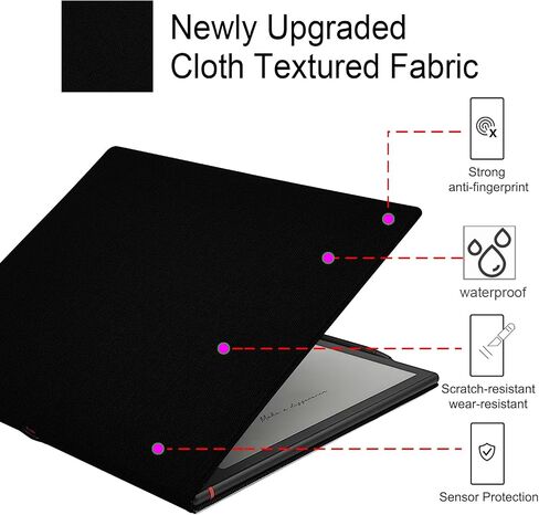 Magnetic Stand Case for Onyx Boox Note Air 5 C/Note Air 4 C/Note Air 3 C (2025/2024/2023 Released) Ultra-Thin Lightweight Leather Cover with Auto Sleep/Wake & Magnetic Closure (Cloth Black) in Kuwait