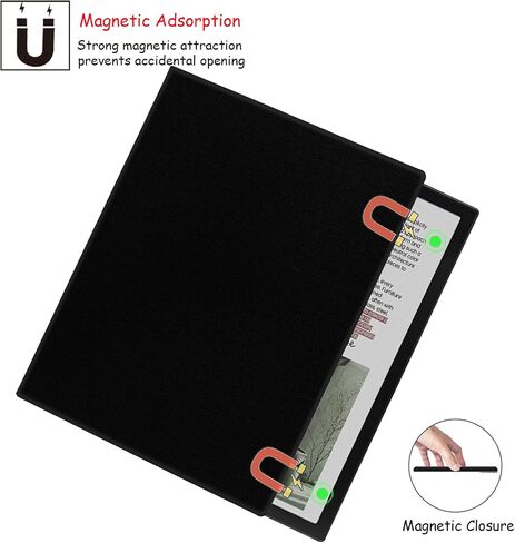 Magnetic Stand Case for Onyx Boox Note Air 5 C/Note Air 4 C/Note Air 3 C (2025/2024/2023 Released) Ultra-Thin Lightweight Leather Cover with Auto Sleep/Wake & Magnetic Closure (Cloth Black) in Kuwait
