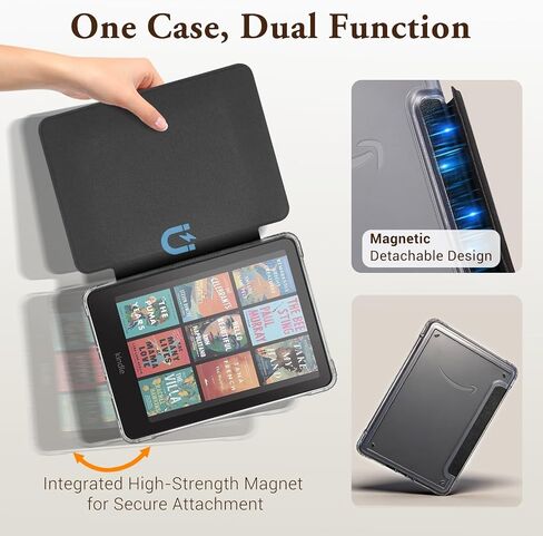 CoBak Detachable Magnetic Case for 7" Kindle 12th Gen 2024,Black in Kuwait