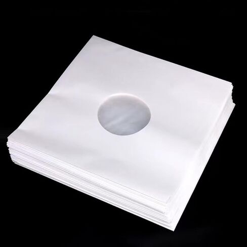 HEMOTON 6pcs White Po Material Vinyl Record Bags with Anti-Static Film Snug Fit Protective Sleeves for 12-inch Large Format Records to Prevent Data Damage in Kuwait