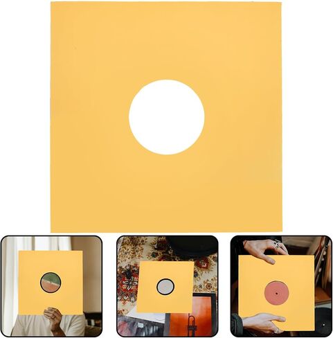 HEMOTON 10pcs Vinyl Record Outer Sleeve Kraft Paper Album Sleeve Cover for Vinyl Records Easy to Use and Provides Collection Uncluttered Look for Media Storage in Kuwait