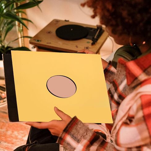 Uonlytech Vinyl Record Sleeves Protective Covers 10pcs Kraft Paper Yellow for 12-inch Sturdy and Long-Lasting and Prevent Data Damage Keep Records Safer and Collection Albums in Kuwait