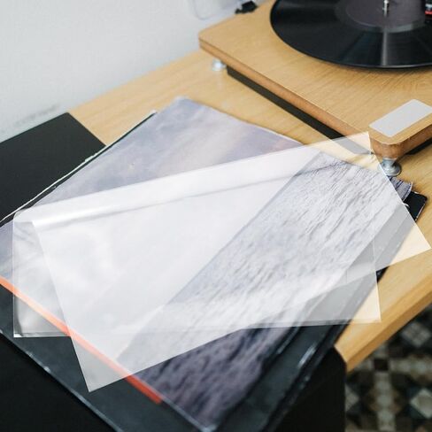 HEMOTON Vinyl Record Outer Sleeves and Easy Sealing Plastic Material with Self-Adhesive Design 25pcs for Standard Vinyl Record Storage and Protection in Kuwait