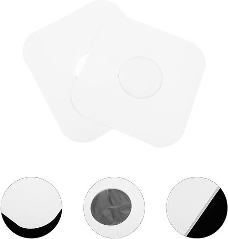 NUOBESTY 4pcs Inch White Paper Vinyl Record Sleeves with Double Layer Plastic Inner Lining for Extra Protection and Dust Prevention, Portable Kraft Record Covers for Storing and Protecting in Kuwait