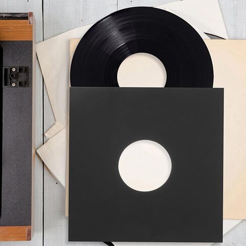 UPKOCH 12pcs Blank Kraft Paper Vinyl Record Covers Protective Sleeves for Album Storage Black Record Vinyl Sleeves Suitable for Bars and Cafes in Kuwait