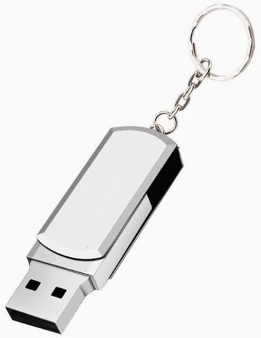 1Pc Silver Flip 8G USB Flash Drive with Keychain Portable Thumb Memory Stick in Kuwait