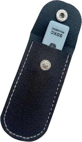 Anti Lost USB Flash Drive Leather Holder, 2 Pcs Leather USB Protective Case for Alloy Shark Buckle Lightweight Portable (Black+Brown, Large+Small) in Kuwait
