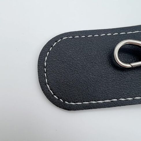 Anti Lost USB Flash Drive Leather Holder, 2 Pcs Leather USB Protective Case for Alloy Shark Buckle Lightweight Portable (Black+Brown, Large+Small) in Kuwait