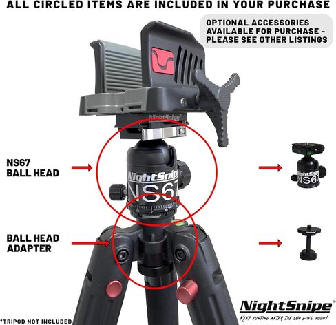 BOG DeathGrip Ball Head Conversion Kit | Ball Head Adapter + NS67 Ball Head | for use with BOG DeathGrip Tripod in Kuwait