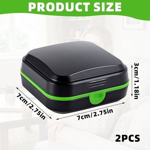 2PCS Waterproof Hearing Aid Cases for Travel for 2 Hearing Aids(Green) in Kuwait