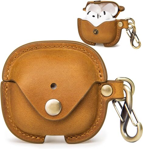AirPods 4 (2024) Leather Case Cover, Fits Standard and ANC (Coffee) in Kuwait