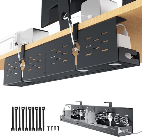 Univivi Under Desk Cable Management Tray, Cable Management, 32 inch, Black in Saudi Arabia