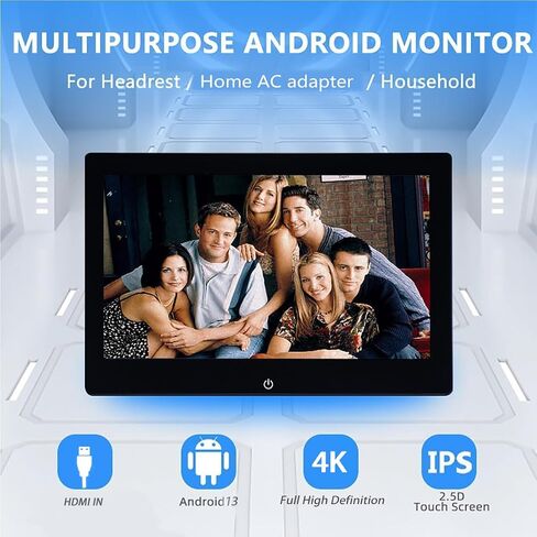 4K Android 13 Portable Car TV Headrest Monitor Back Seat,10.1 Inch Touch Screen Tablet Portable Multi-Media Video Player,Support Phone Wireless Mirror Link,WiFi USB/SD Card & 2G+32GB 1PCS in Kuwait