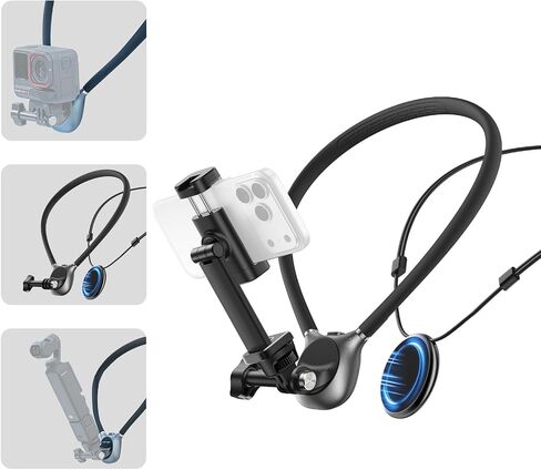 Magnetic Neck Phone Holder for Video Recording POV Phone Camera POV Chest Mount for Gopro DJI Osmo, Pocket 3 Neck Mount,Ideal for Vlogging, Live Streaming, Cooking, Sports in Saudi Arabia