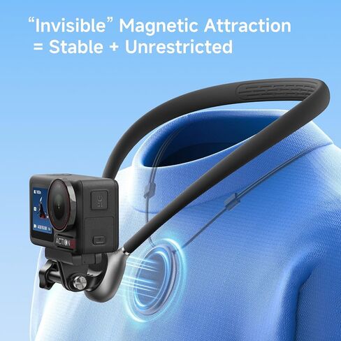 Magnetic Neck Phone Holder for Video Recording POV Phone Camera POV Chest Mount for Gopro DJI Osmo, Pocket 3 Neck Mount,Ideal for Vlogging, Live Streaming, Cooking, Sports in Saudi Arabia