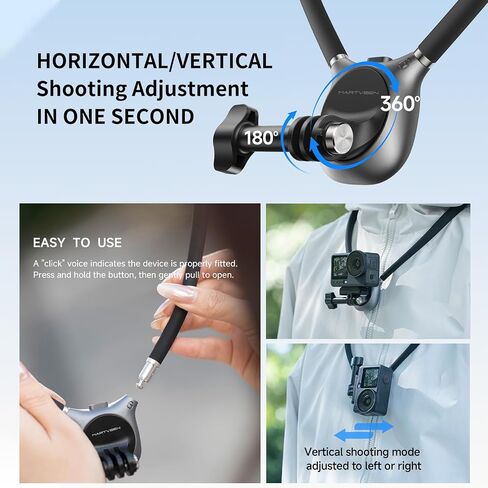 Magnetic Neck Phone Holder for Video Recording POV Phone Camera POV Chest Mount for Gopro DJI Osmo, Pocket 3 Neck Mount,Ideal for Vlogging, Live Streaming, Cooking, Sports in Saudi Arabia