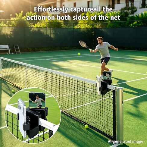 Tennis Net Phone Holder, 3D Printed Dual-View Camera Mount in Kuwait