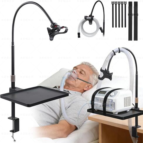 Bedside Hose Holder with Adjustable Lift Pole, 360° Rotating Hook and Organizer Tray, Keeps Bedside Neat and Organized in Kuwait