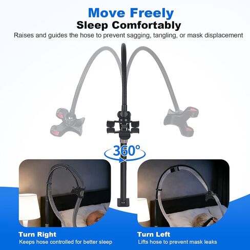 Bedside Hose Holder with Adjustable Lift Pole, 360° Rotating Hook and Organizer Tray, Keeps Bedside Neat and Organized in Kuwait