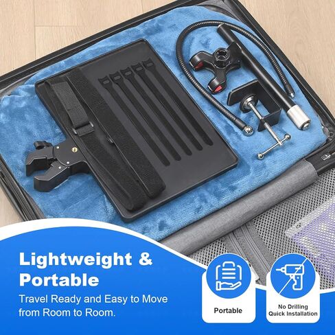 Bedside Hose Holder with Adjustable Lift Pole, 360° Rotating Hook and Organizer Tray, Keeps Bedside Neat and Organized in Kuwait