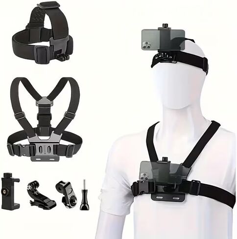 6-Piece Sports Camera Kit: Suitable for GoPro/Phone/Osmo and Other Action Cameras Phone Holder Accessories in Kuwait