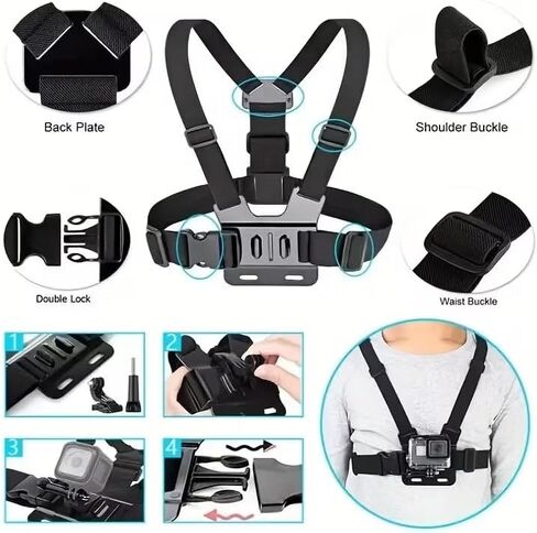 6-Piece Sports Camera Kit: Suitable for GoPro/Phone/Osmo and Other Action Cameras Phone Holder Accessories in Kuwait