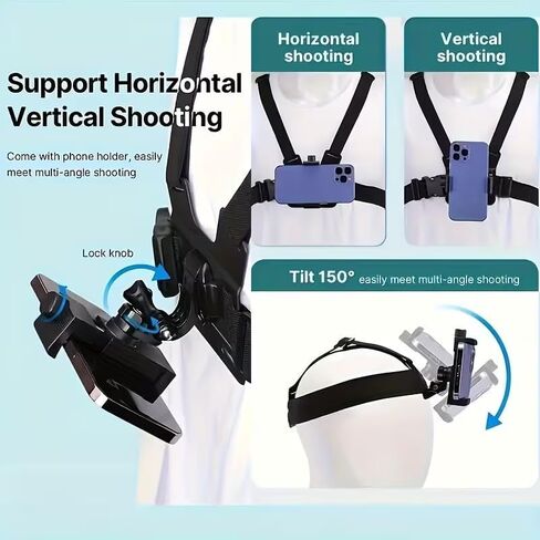 6-Piece Sports Camera Kit: Suitable for GoPro/Phone/Osmo and Other Action Cameras Phone Holder Accessories in Kuwait