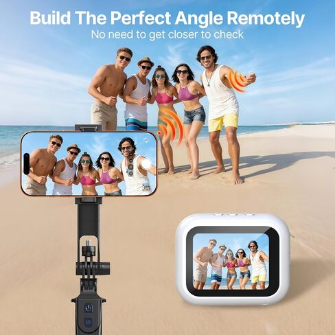yAyusi Mini Wireless Magnetic Vlog Selfie Monitor Screen iPhone, Compact Portable Back Camera Monitor iPhone, Cell Phone Monitor Screen, Phone Mirror for Back Camera Recording/Streaming/TikTok/YouTube in Kuwait