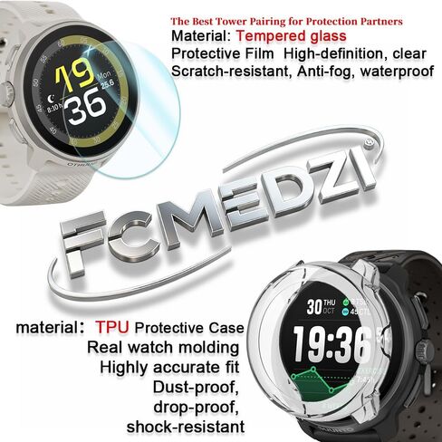 Smartwatch Screen Protector Compatible for Suunto Race 2 Case TPU Soft Frame Cover and Tempered Glass Protective Film (Pack of 3+2) in Kuwait