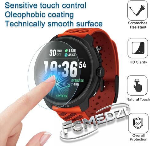 Smartwatch Screen Protector Compatible for Suunto Race 2 Case TPU Soft Frame Cover and Tempered Glass Protective Film (Pack of 3+2) in Kuwait