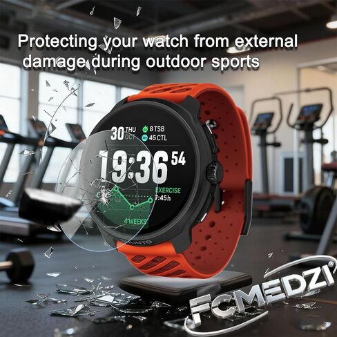 Smartwatch Screen Protector Compatible for Suunto Race 2 Case TPU Soft Frame Cover and Tempered Glass Protective Film (Pack of 3+2) in Kuwait