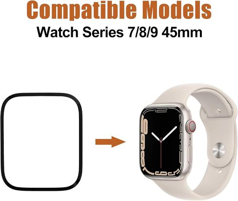 New Front Glass Outer Screen Lens Replacement Compatible with Apple Watch Series 7/8/9 iWatch 45mm with Tools(No Display and Touch digitizer) in Kuwait