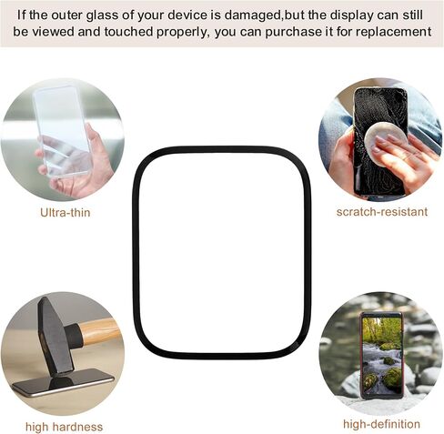 New Front Glass Outer Screen Lens Replacement Compatible with Apple Watch Series 7/8/9 iWatch 45mm with Tools(No Display and Touch digitizer) in Kuwait