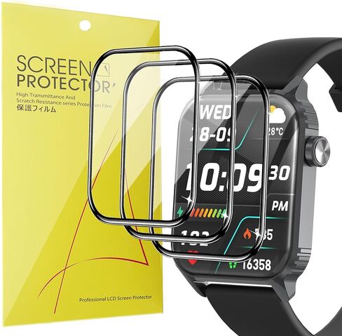 Lamshaw Compatible for TRAUSI Smart Watches Screen Protector, [3 Pack] 3D Full Coverage PET Screen Protector Film Compatible for TRAUSI TG08 1.83" HD Smart Watches (3 Pack) in Kuwait