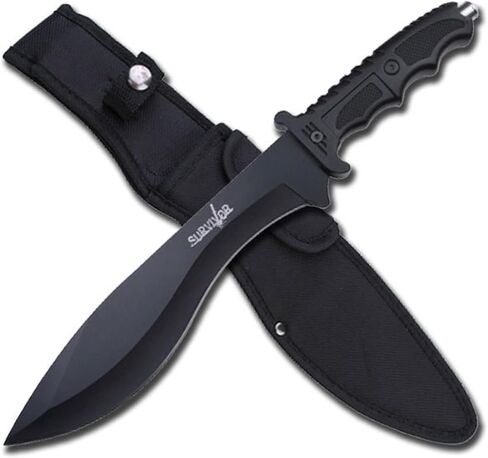 Master Cutlery LLC Survivor Hunting Fixed Blade Knife 13" Overall, 6.75" Stainless Steel Blade, Nylon Fiber Handle, Glass Breaker, Nylon Sheath, Outdoor Utility Knife in Kuwait