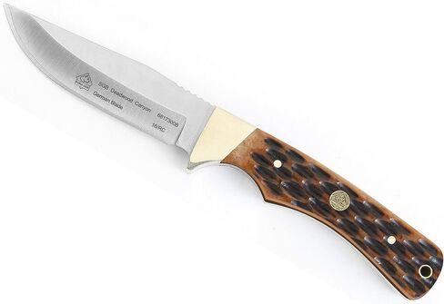Puma SGB Deadwood Canyon Brown Jigged Bone Hunting Knife with Leather Sheath in Kuwait