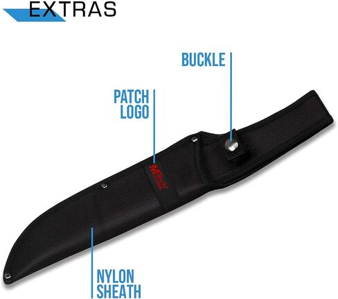 MTech USA – Fixed Blade Knife – Black Stainless Steel Blade with Black Carved G10 Handle, Full Tang, Includes 1680D Nylon Sheath - Hunting, Camping, Survival, Tactical, EDC – MT-20-39 in Kuwait